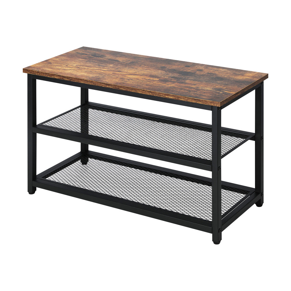 Oikiture Shoe Cabinet Bench Shoes Rack Shelf Storage 3-Tier Industrial Furniture-Shoe Storage Cabinets-PEROZ Accessories