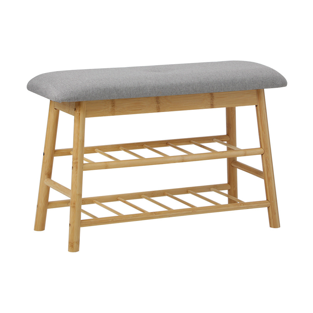 Oikiture Shoe Storage Bench Bamboo 70cm-Shoe Bench-PEROZ Accessories