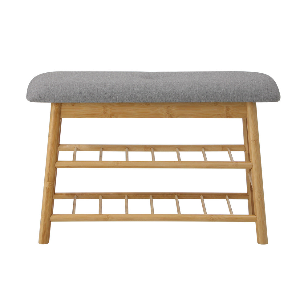 Oikiture Shoe Storage Bench Bamboo 70cm-Shoe Bench-PEROZ Accessories