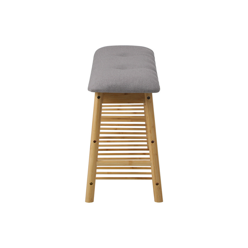Oikiture Shoe Storage Bench Bamboo 90cm-Shoe Bench-PEROZ Accessories