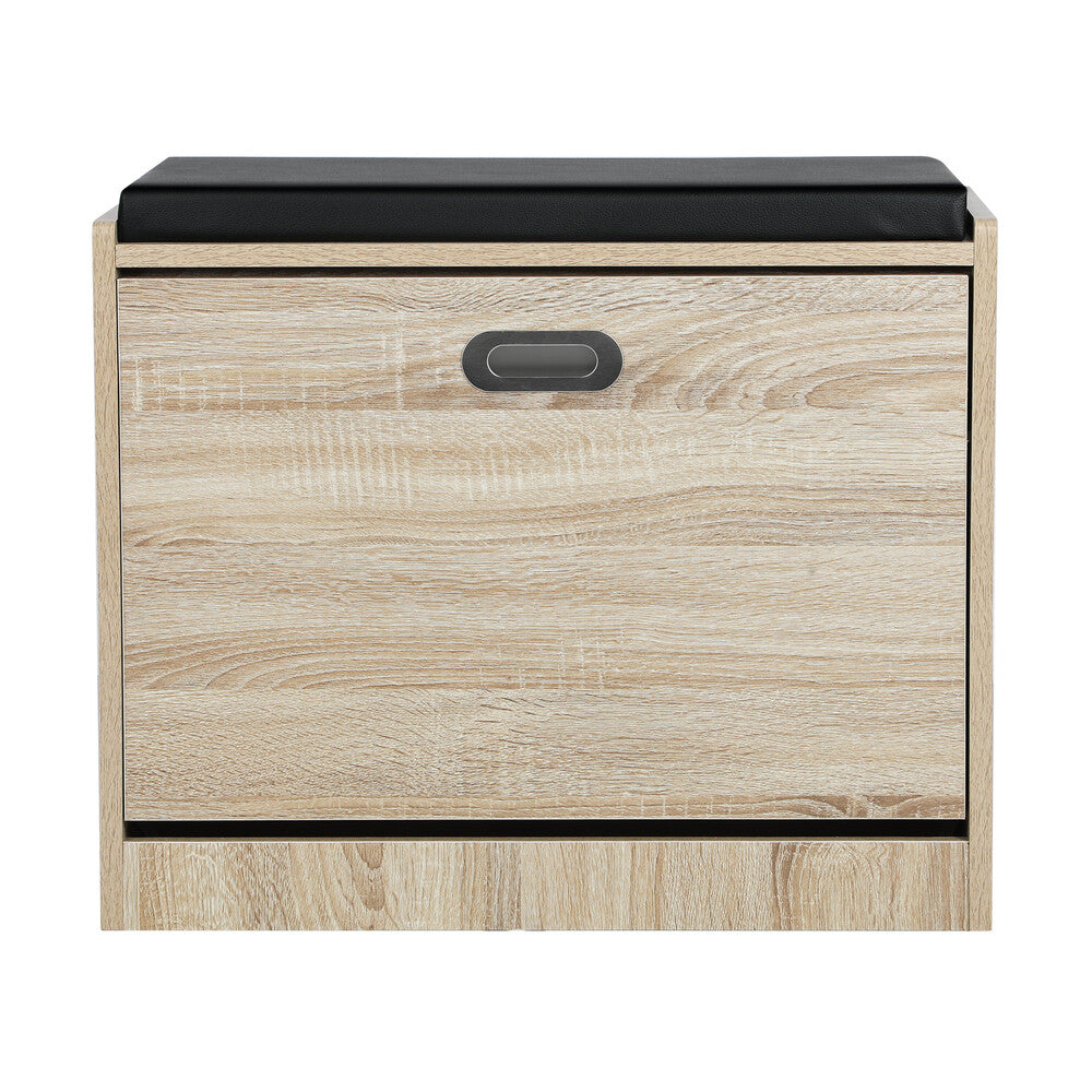Oikiture Shoe Cabinet Bench Shoes Storage Shelves Shelf Organiser Cupboard Wooden 0.6M 15 Pairs-Shoe Storage Cabinets-PEROZ Accessories