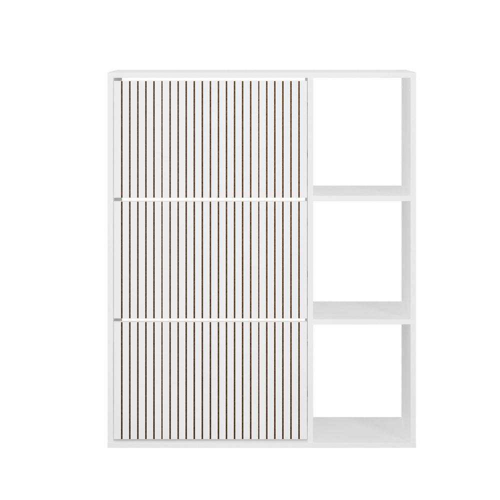 Oikiture Shoe Rack Storage Cabinet with Display Shelves White-Shoe Storage Cabinet-PEROZ Accessories