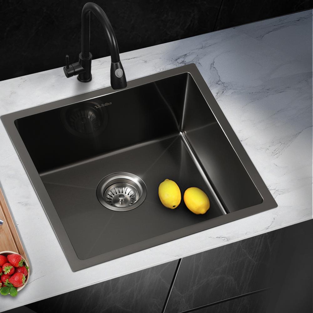 Welba Kitchen Sink Basin Stainless Steel Bathroom Laundry Single Bowl 440X440MM-Kitchen Sinks-PEROZ Accessories