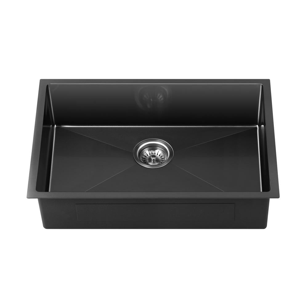 Welba Kitchen Sink Stainless Steel Bathroom Laundry Basin Single Black 70X45CM-Stainless Steel Sink-PEROZ Accessories