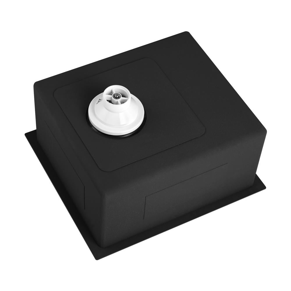 Welba 44X44CM Stainless Steel Sink Single Bowl with Waste Black-Stainless Steel Sink-PEROZ Accessories