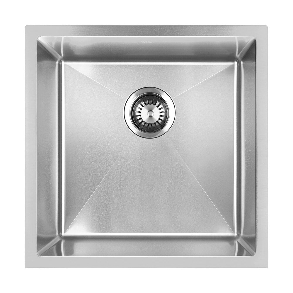 Welba Kitchen Sink 44X44CM Stainless Steel Single Bowl Basin With Waste Silver-Stainless Steel Sink-PEROZ Accessories