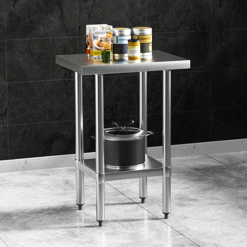 Cefito Stainless Steel Kitchen Benches Work Bench 610x457mm 430-Furniture > Dining > Kitchen Sinks-PEROZ Accessories