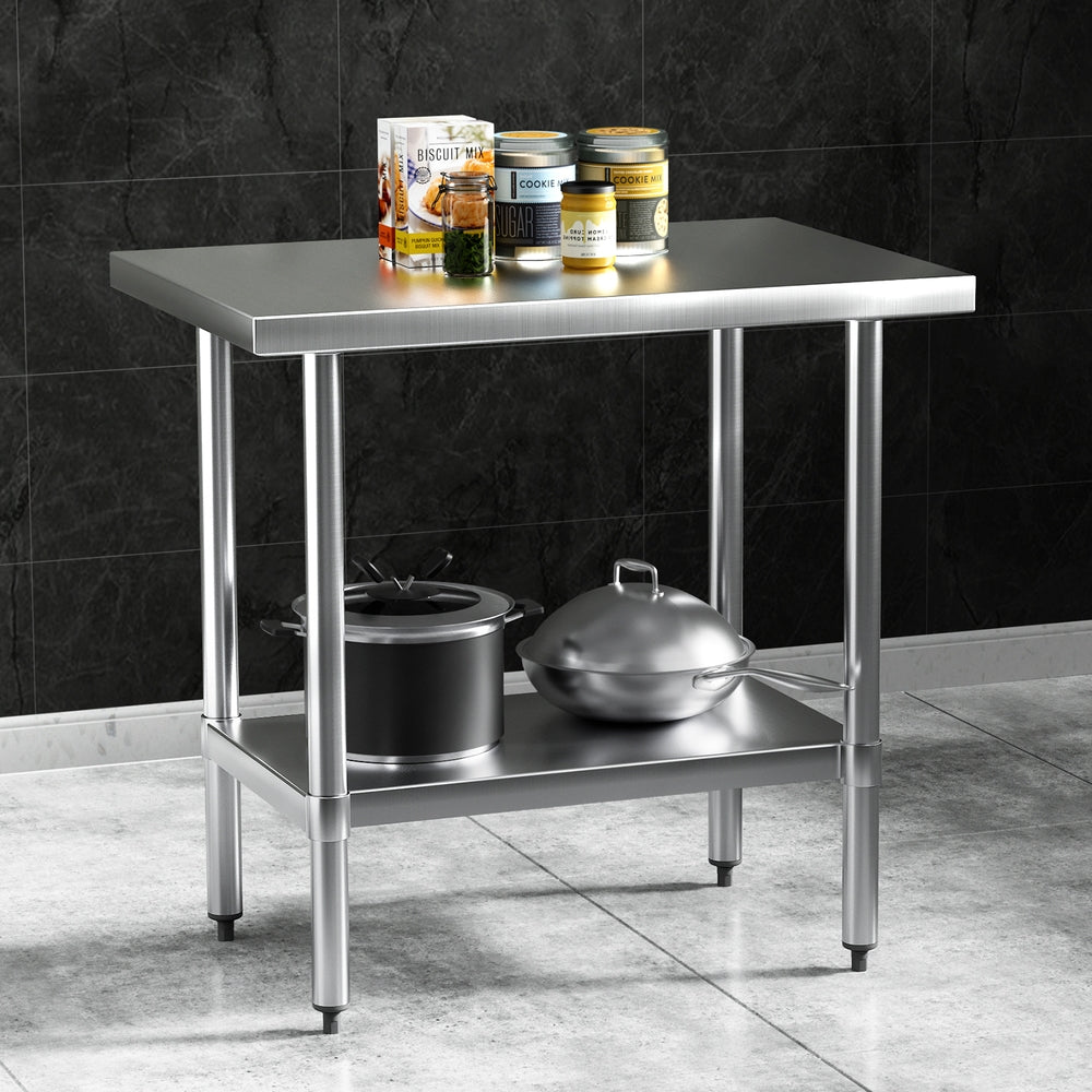 Cefito Stainless Steel Kitchen Benches Work Bench 910x610mm 430-Furniture > Dining > Kitchen Sinks-PEROZ Accessories