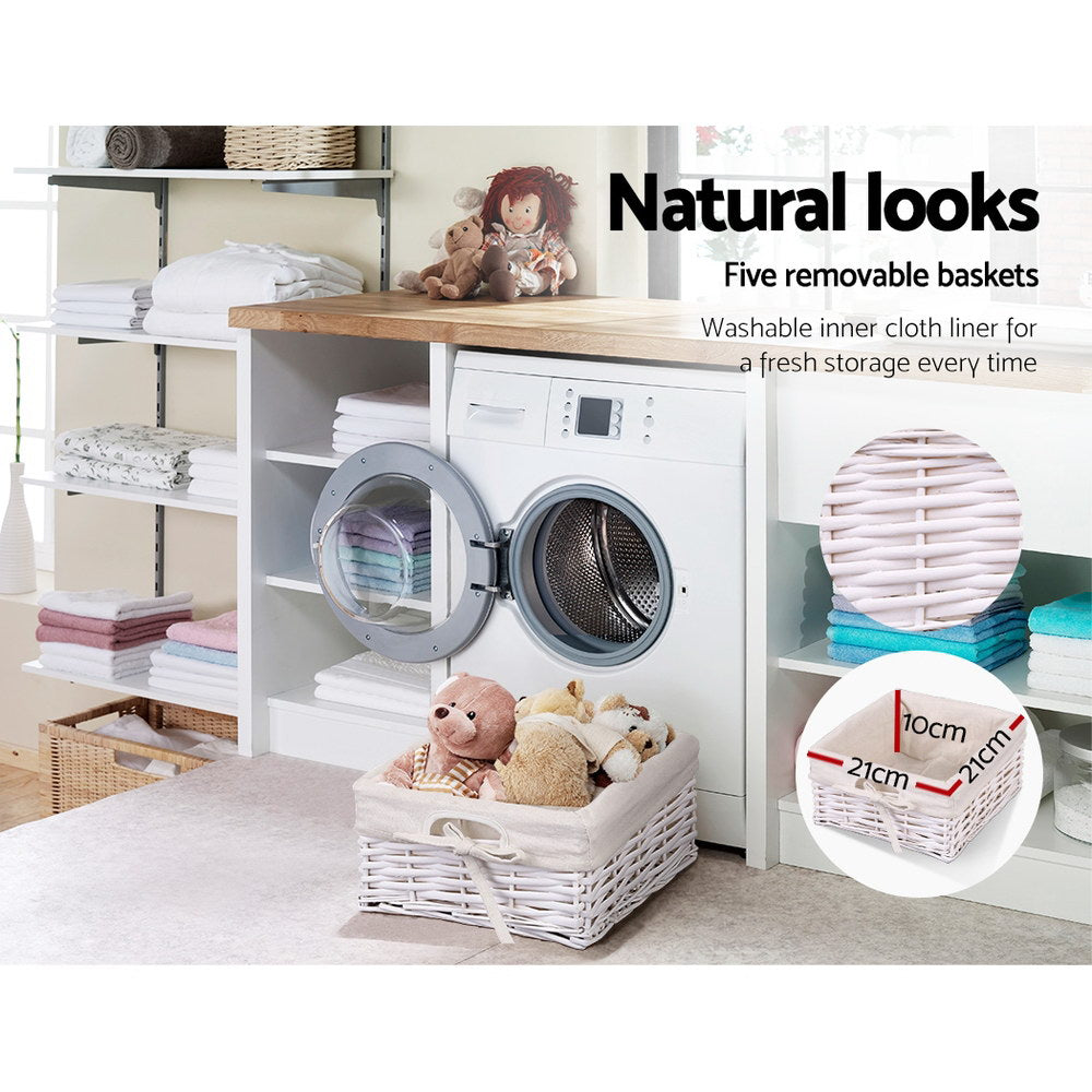 Artiss 5 Chest of Drawers with 5 Baskets - MAY-Drawers-PEROZ Accessories