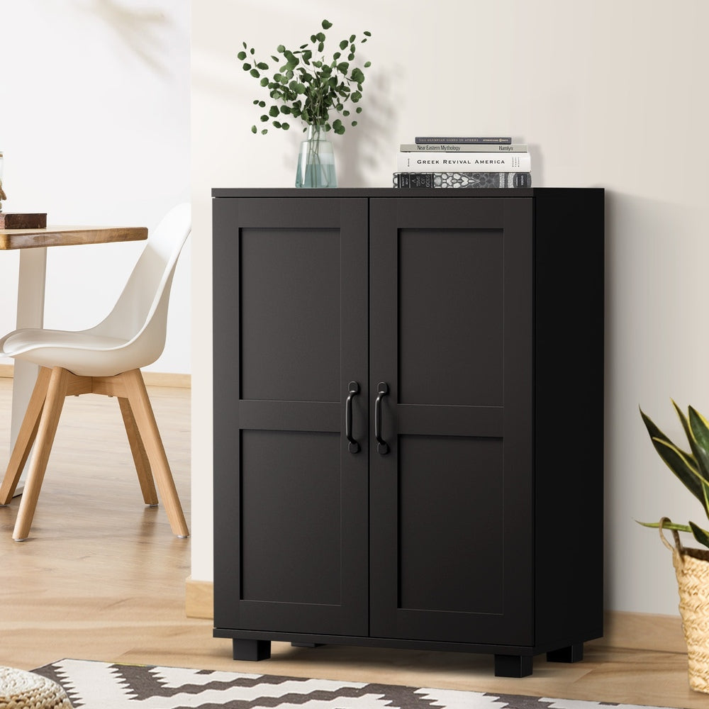 Oikiture Storage Cabinet Buffet Sideboard 2 Door Black-Storage Cabinet-PEROZ Accessories