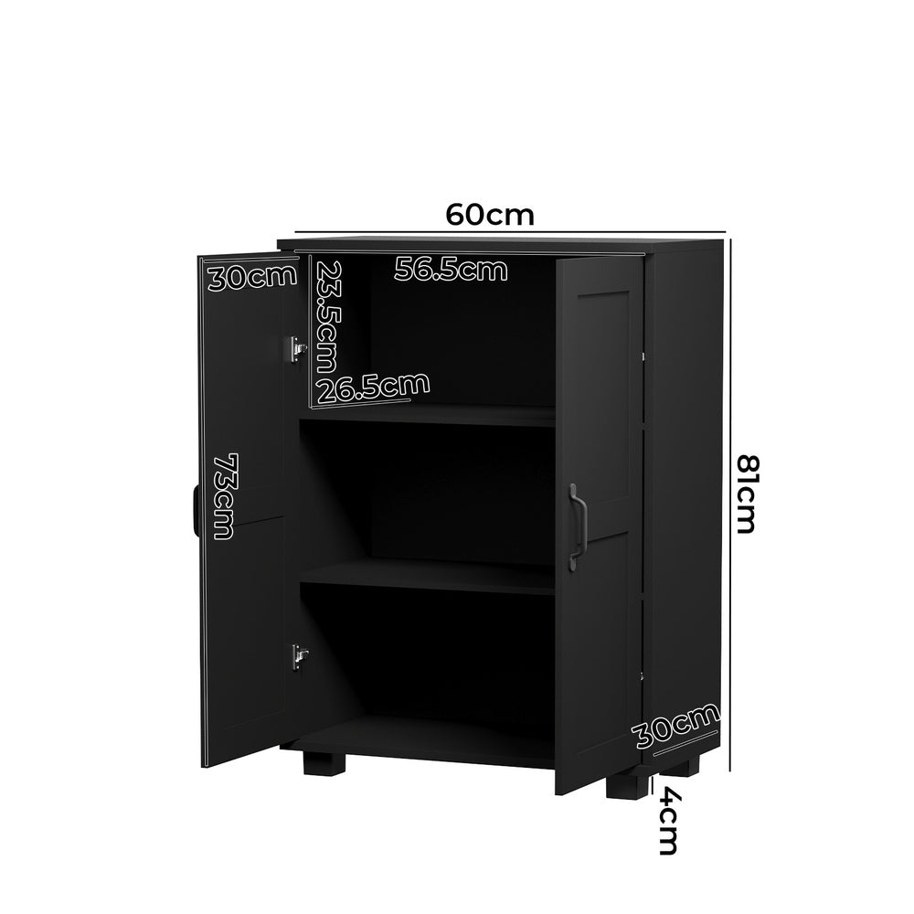 Oikiture Storage Cabinet Buffet Sideboard 2 Door Black-Storage Cabinet-PEROZ Accessories