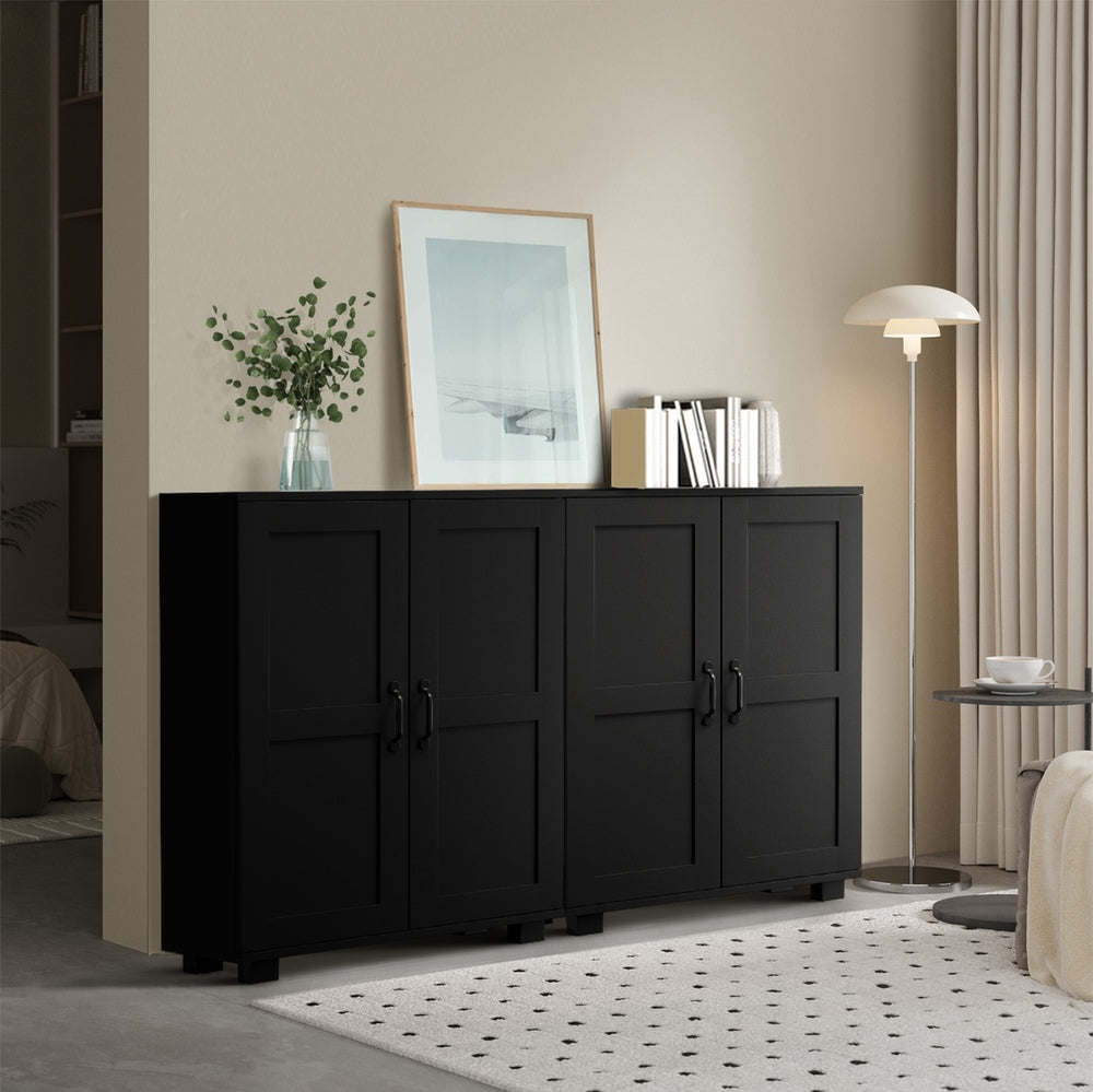Oikiture Storage Cabinet Buffet Sideboard 2 Door Black-Storage Cabinet-PEROZ Accessories