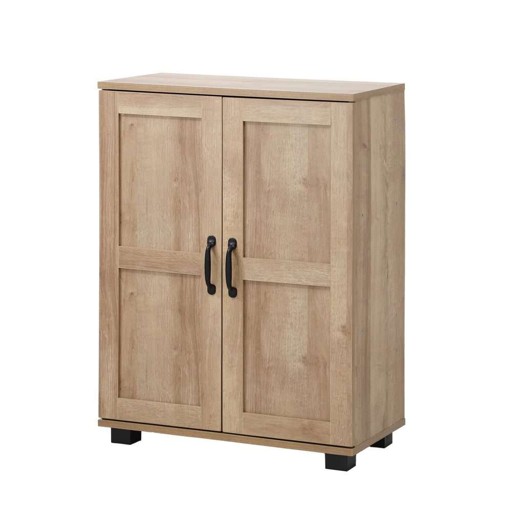 Oikiture Storage Cabinet Buffet Sideboard 2 Door Natural-Storage Cabinet-PEROZ Accessories