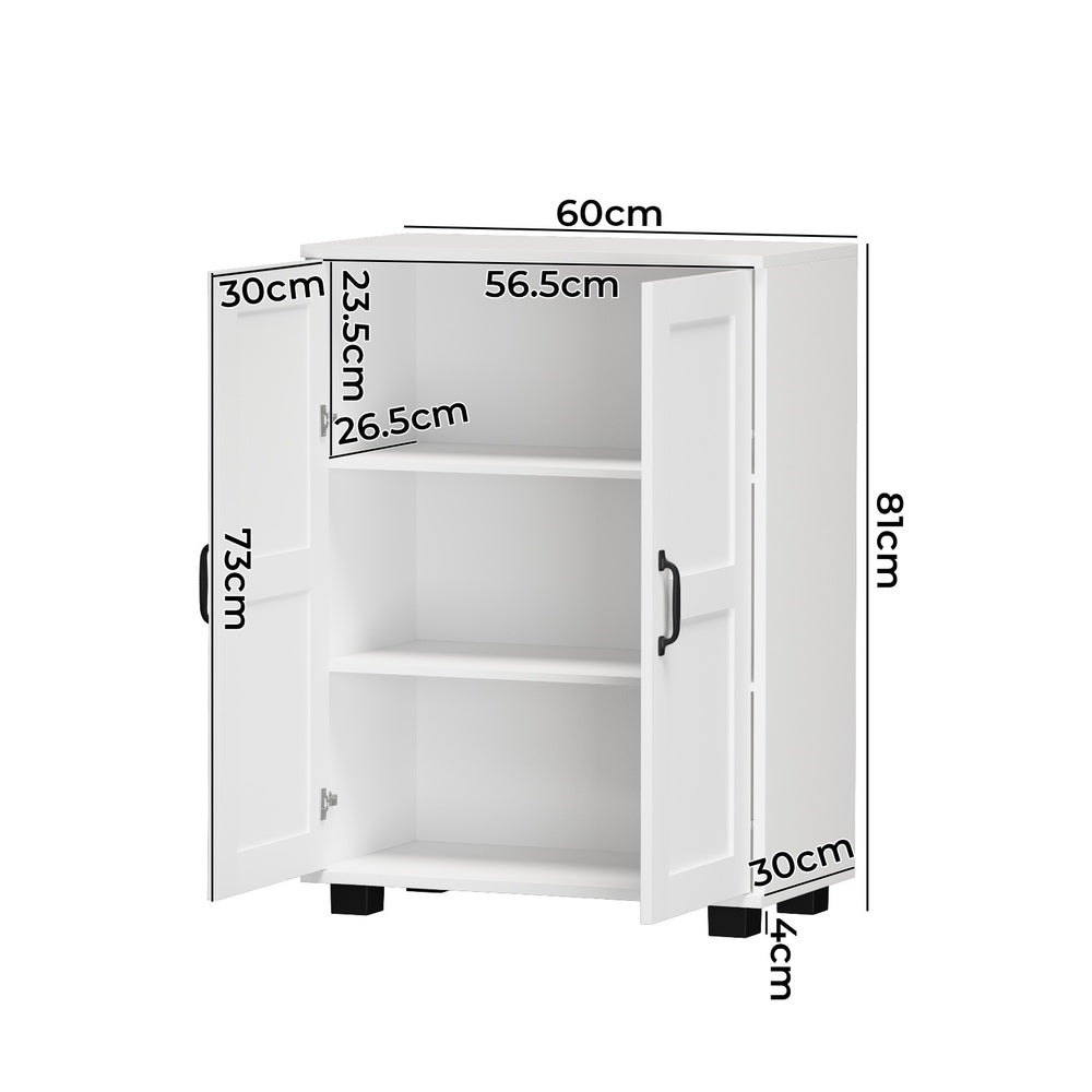 Oikiture Storage Cabinet Buffet Sideboard 2 Door White-Storage Cabinet-PEROZ Accessories
