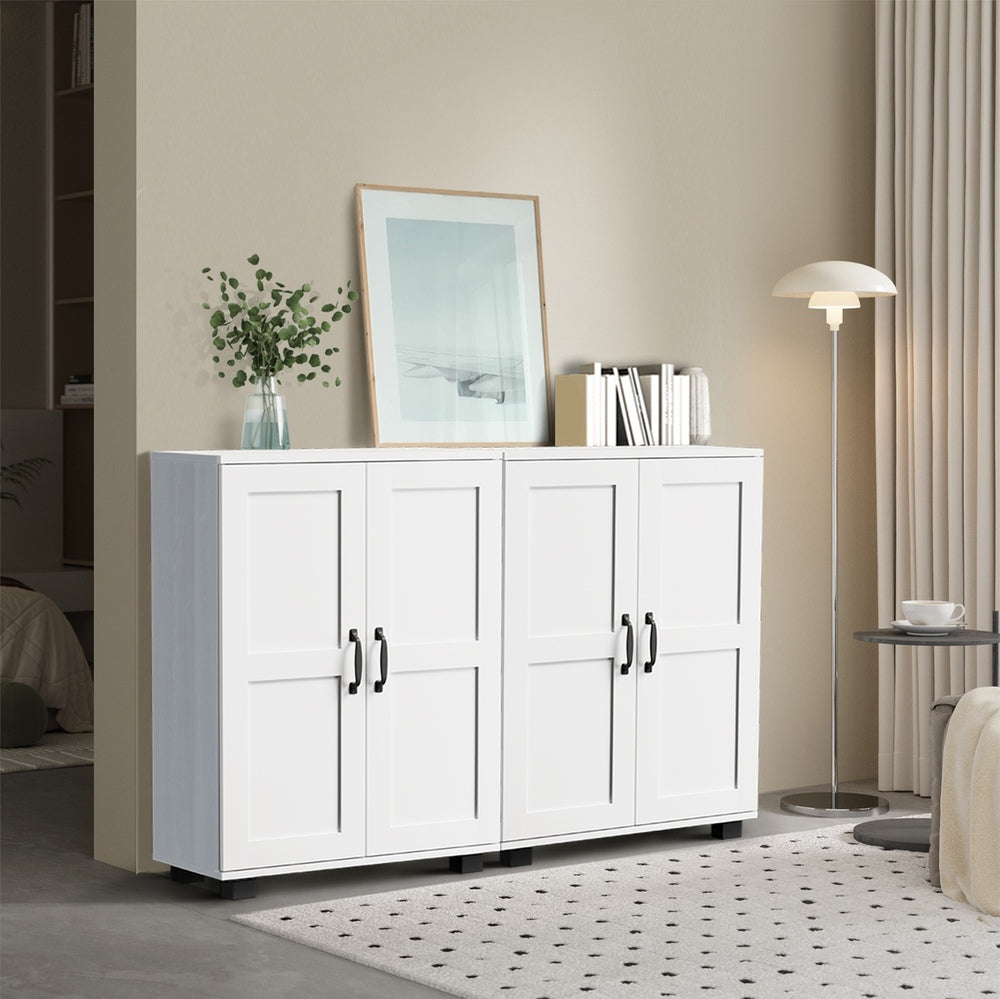 Oikiture Storage Cabinet Buffet Sideboard 2 Door White-Storage Cabinet-PEROZ Accessories