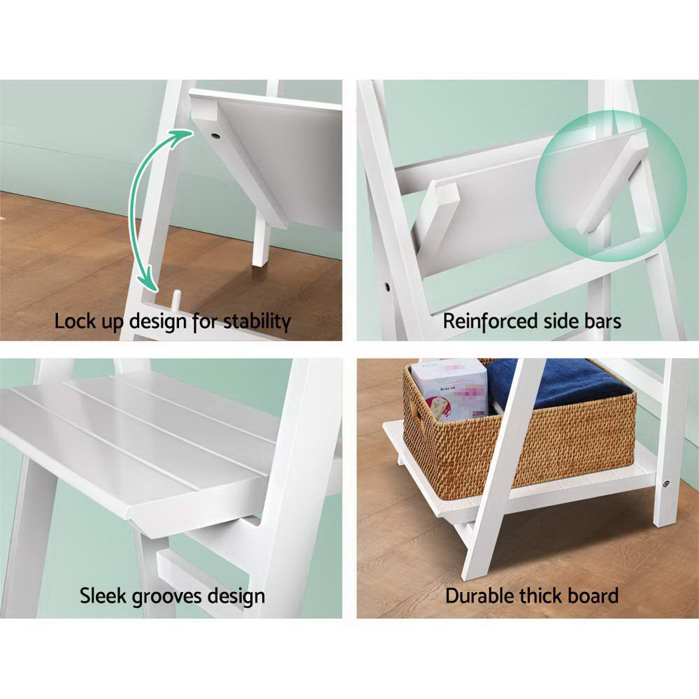 Artiss Bookshelf Corner Shelf 3 Tiers - ZANE White-Furniture > Office-PEROZ Accessories