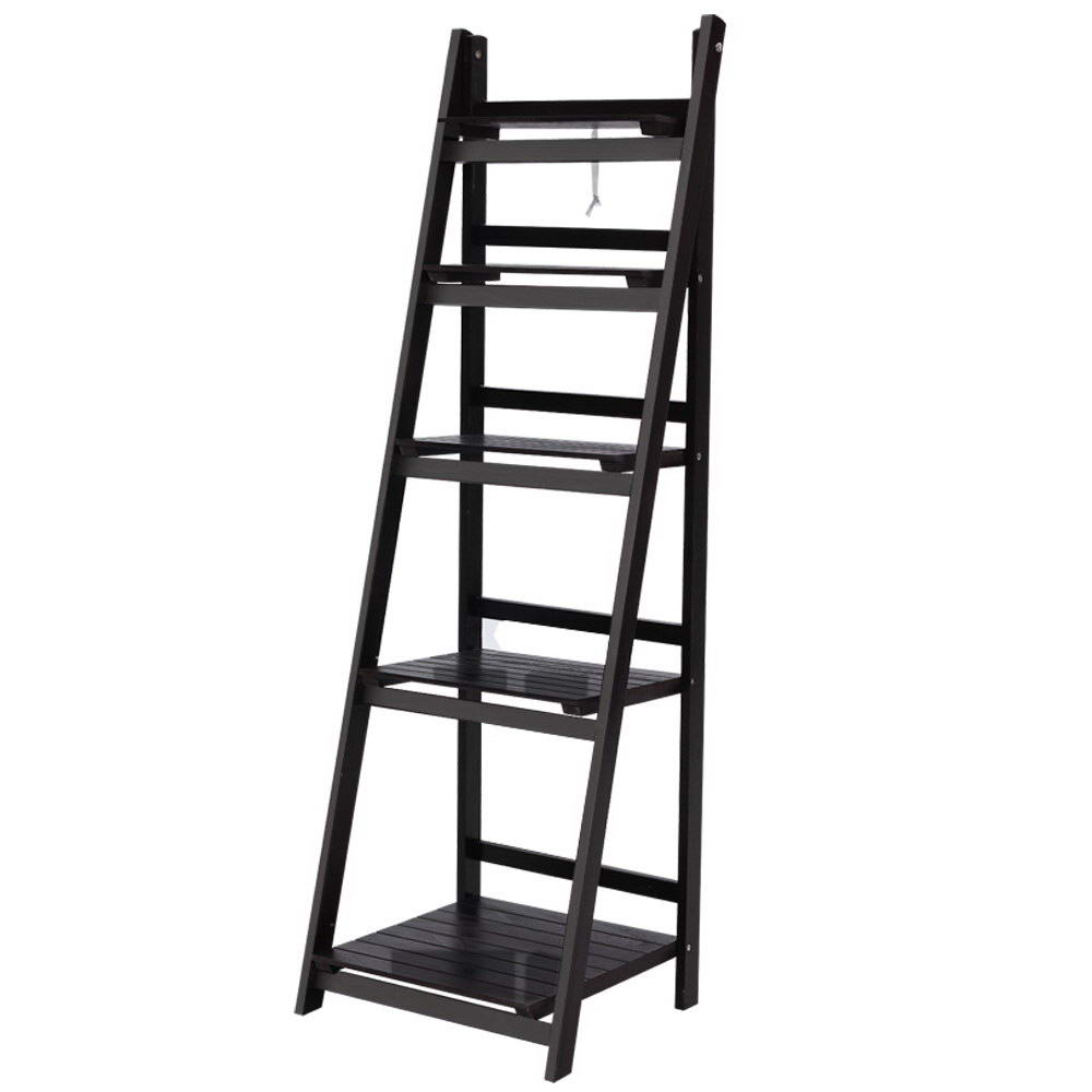Artiss Bookshelf Corner Shelf 5 Tiers - ZANE Coffee-Furniture > Office-PEROZ Accessories