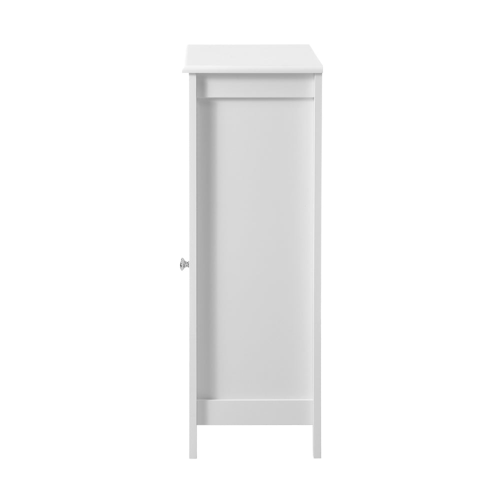Oikiture Bathroom Cabinet Two Rattan Door White-Bathroom Cabinets-PEROZ Accessories