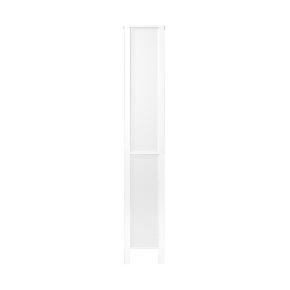 Oikiture Bathroom Cabinet Storage Laundry Tall Slim Cupboard Rattan Door White-Bathroom Cabinet-PEROZ Accessories