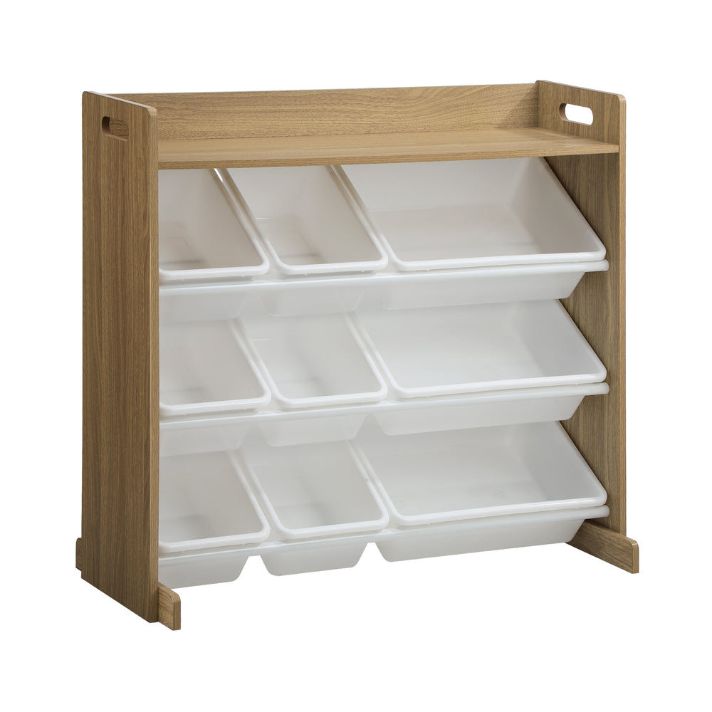 Oikiture 9 Bins Kids Toy Box Organiser Display Shelf-Kid Storage-PEROZ Accessories