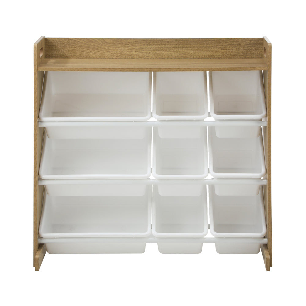 Oikiture 9 Bins Kids Toy Box Organiser Display Shelf-Kid Storage-PEROZ Accessories