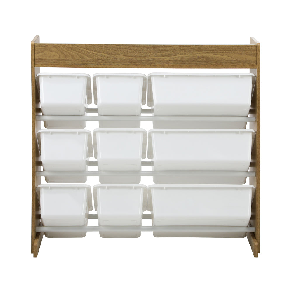 Oikiture 9 Bins Kids Toy Box Organiser Display Shelf-Kid Storage-PEROZ Accessories