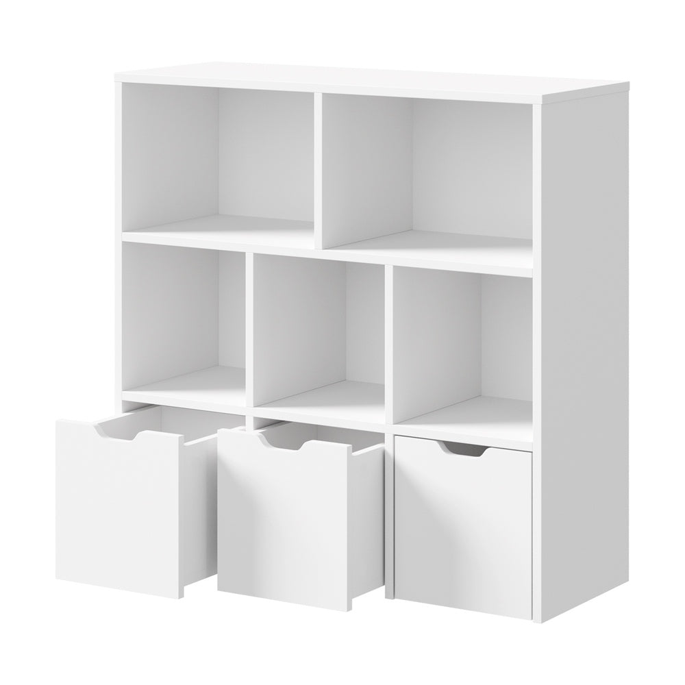 Oikiture Kids Storage Organiser Cabinet With Removable Box White-Kid Storage-PEROZ Accessories