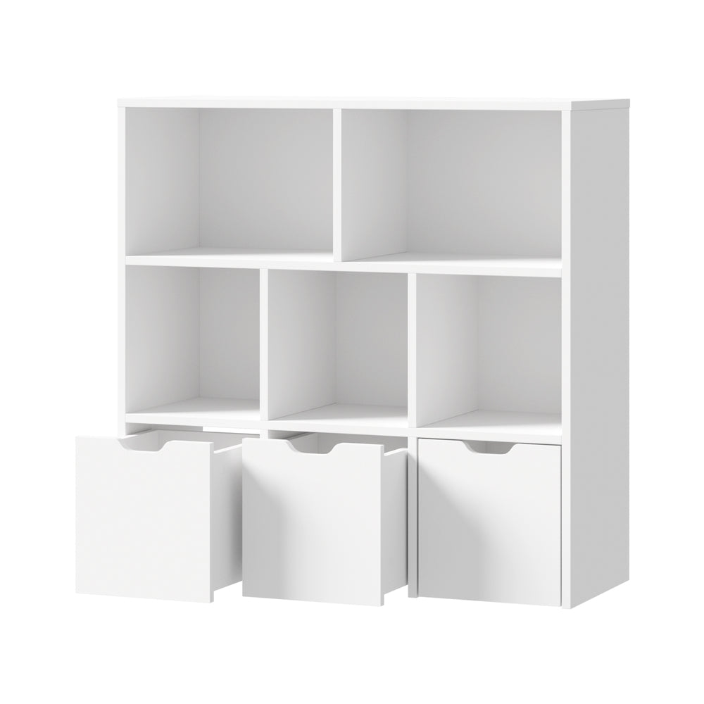 Oikiture Kids Storage Organiser Cabinet With Removable Box White-Kid Storage-PEROZ Accessories