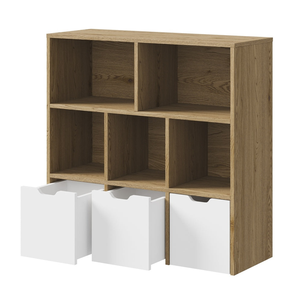 Oikiture Kids Storage Organiser Cabinet With Removable Box Natural-Kid Storage-PEROZ Accessories