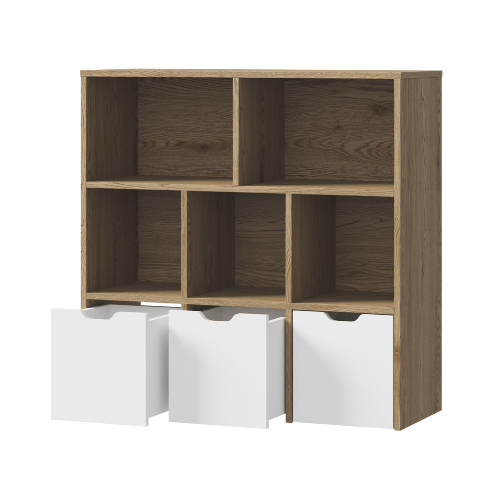 Oikiture Kids Storage Organiser Cabinet With Removable Box Natural-Kid Storage-PEROZ Accessories