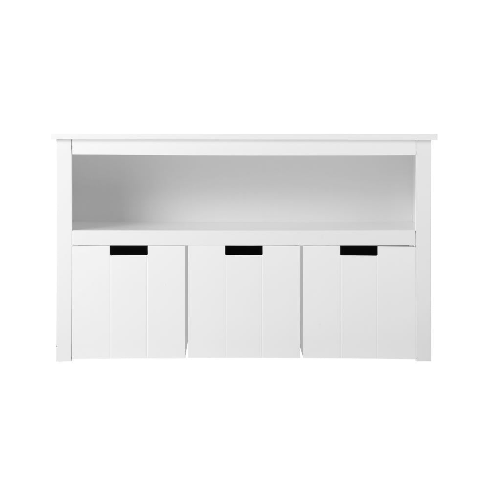Oikiture Wooden Kids Toy Storage Cabinet Bookshelf With Portable Storage Box-Kid Storage-PEROZ Accessories