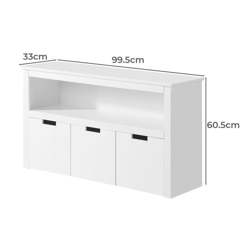 Oikiture Wooden Kids Toy Storage Cabinet Bookshelf With Portable Storage Box-Kid Storage-PEROZ Accessories