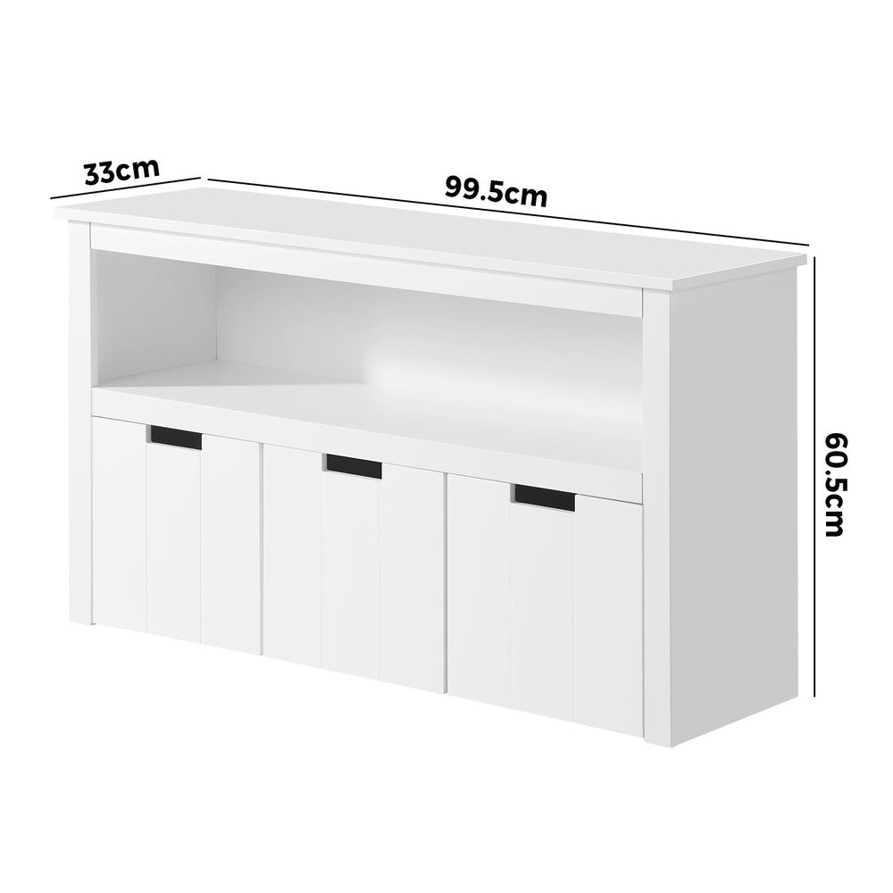 Oikiture Wooden Kids Toy Storage Cabinet Bookshelf With Portable Storage Box-Kid Storage-PEROZ Accessories