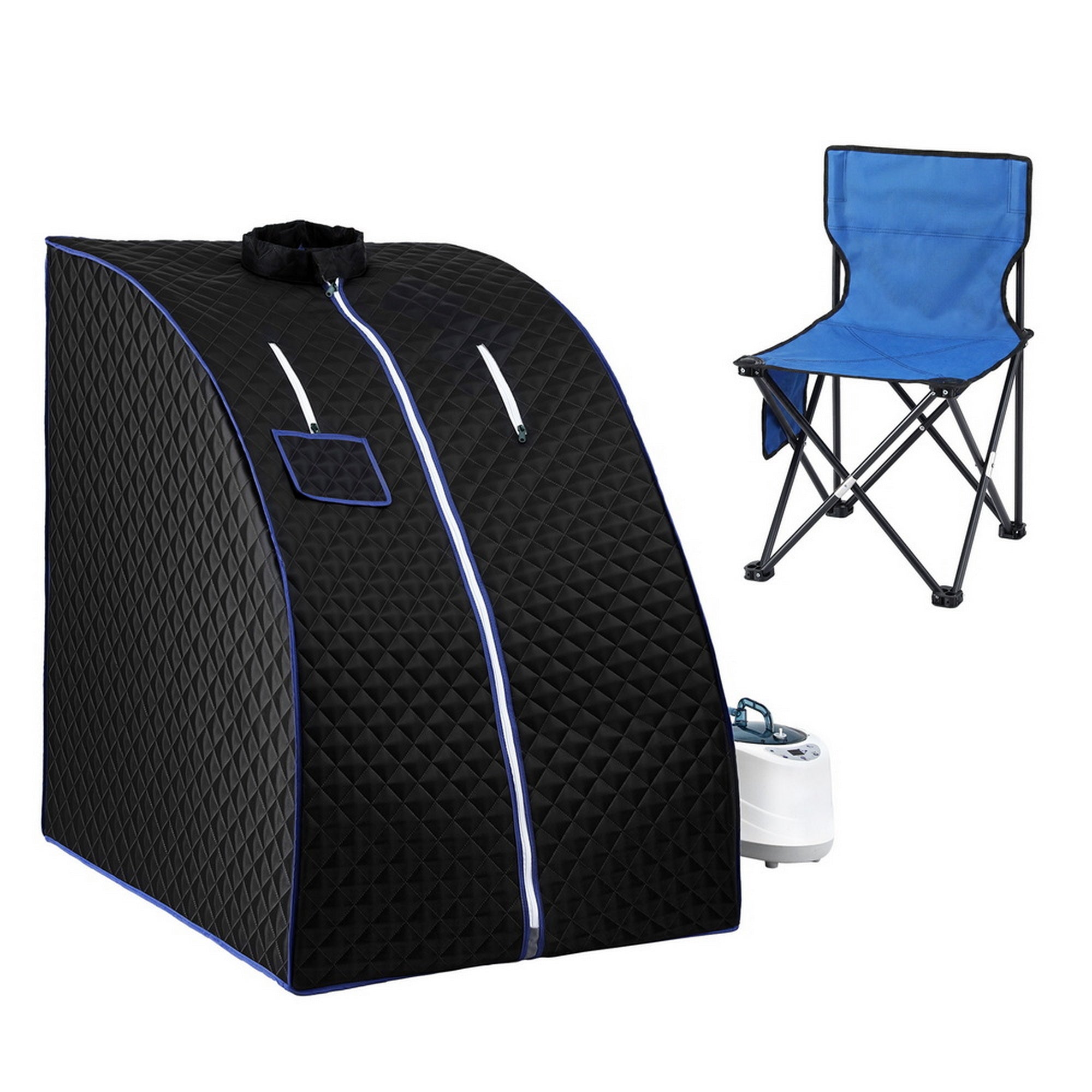 Devanti Portable Steam Sauna Tent 1000W 2L Steamer Pot Personal Home SPA Timer-Furniture > Office > Desks-PEROZ Accessories