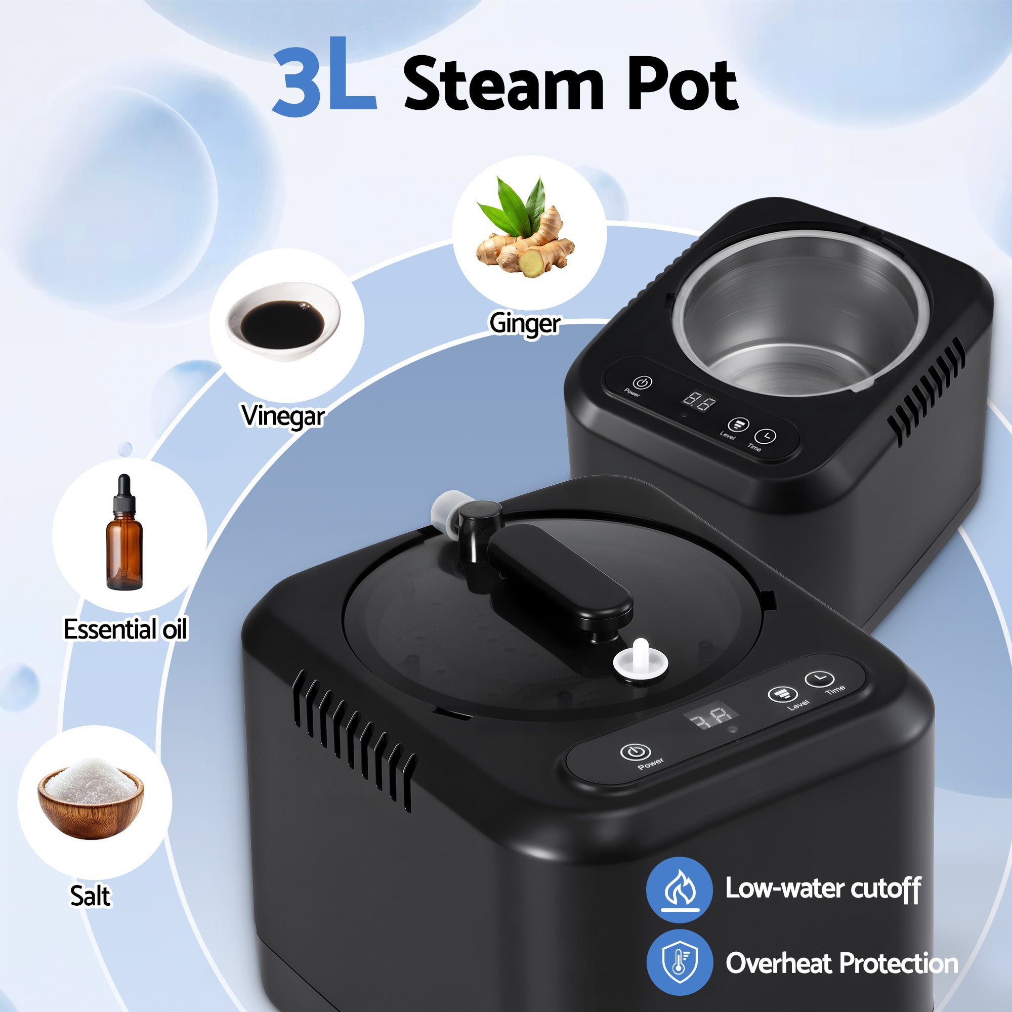 Devanti Portable Steam Sauna Tent 1000W 3L Steamer Pot Full Body Home SPA Timer-Appliances > Kitchen Appliances > Speciality Appliances-PEROZ Accessories