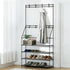 Artiss Shoe Rack Hall Tree 16 Pairs Black-Coat Racks-PEROZ Accessories