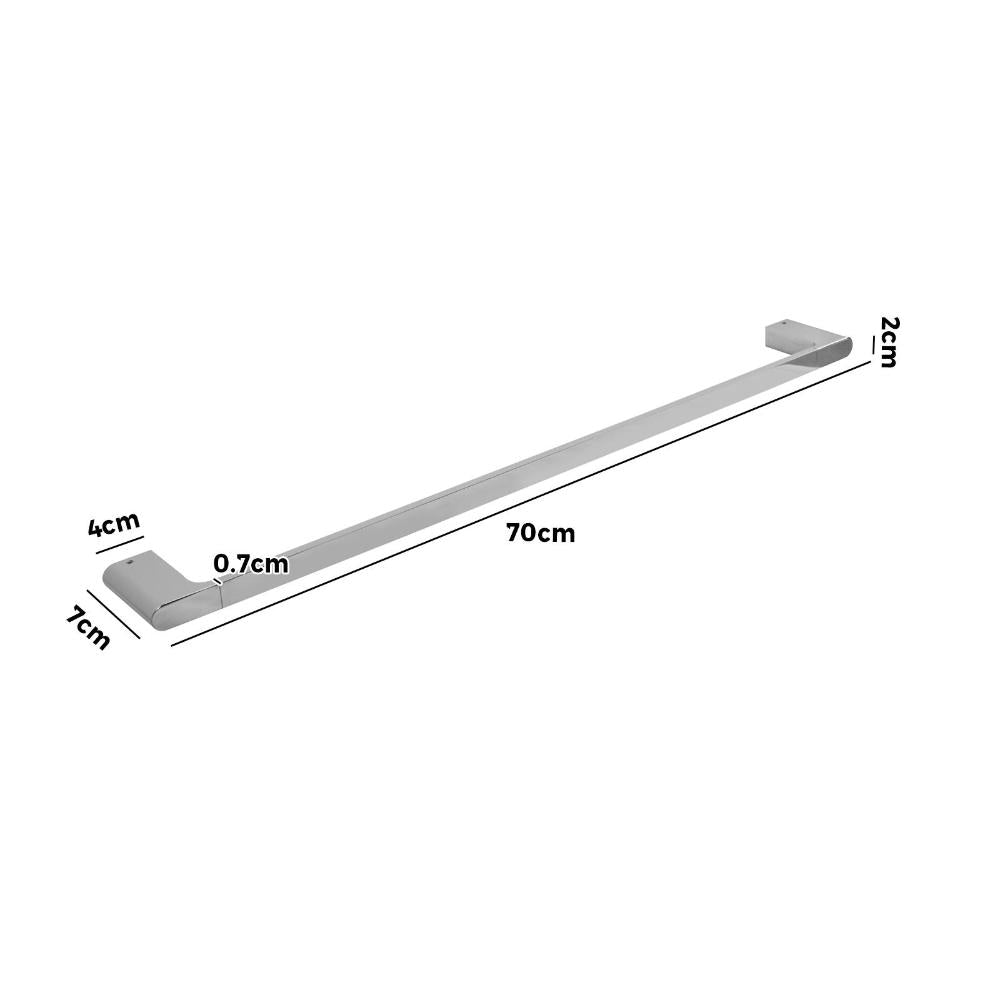 Single Towel Rail 70cm Rack Bar Holder Chrome-Bathroom Bars-PEROZ Accessories
