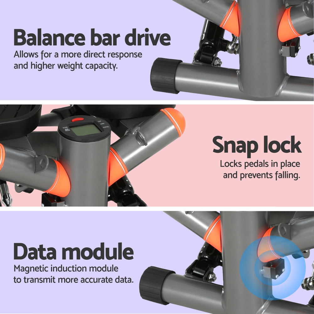 Everfit Mini Stepper with Resistance Rope Aerobic Step Trainer Home Gym 150KG-Sports & Fitness > Exercise, Gym & Fitness > Gym & Training Step-PEROZ Accessories