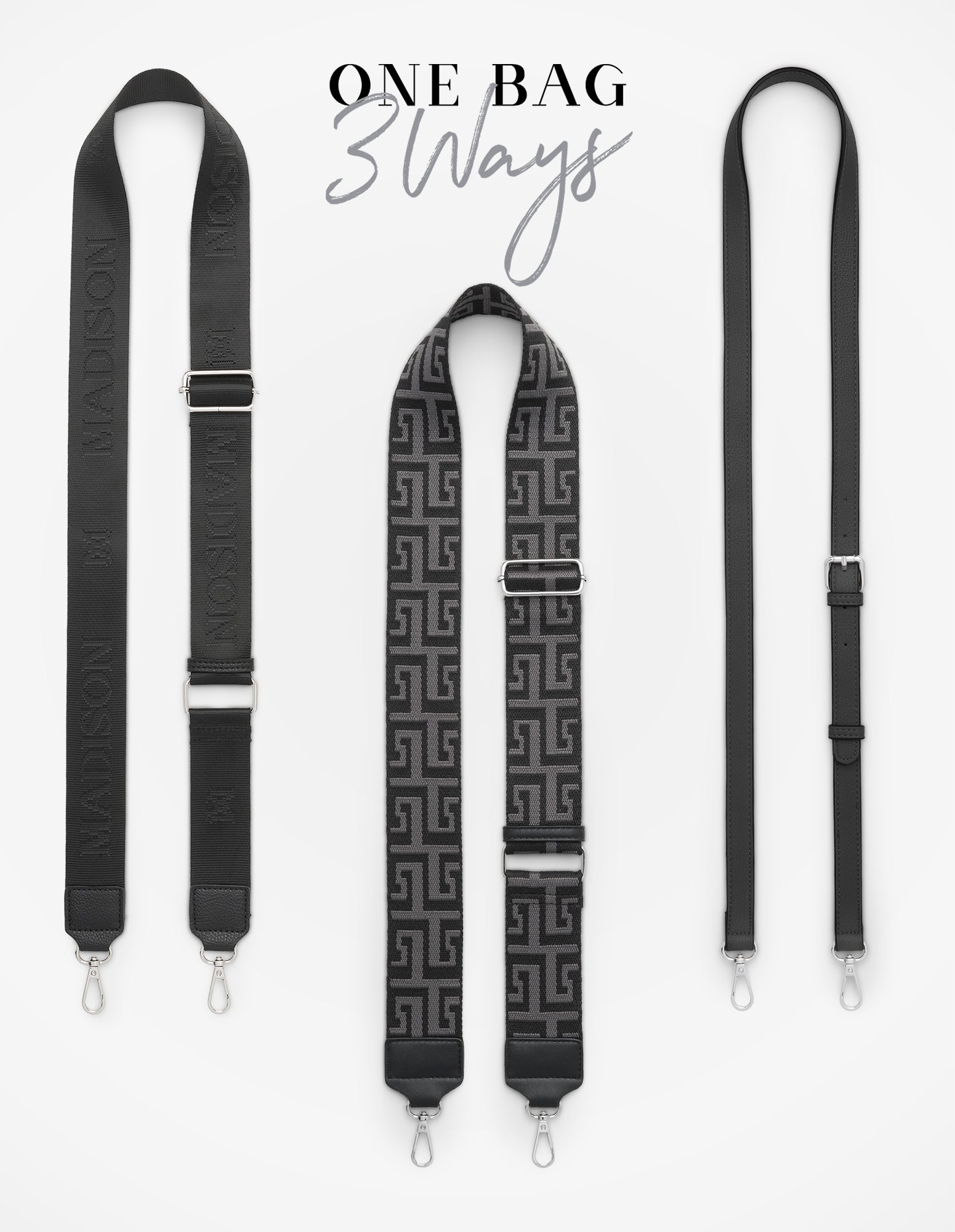 Monica Crossbody Bag & 3 Straps - One Bag 3 Ways-Handbags-PEROZ Accessories