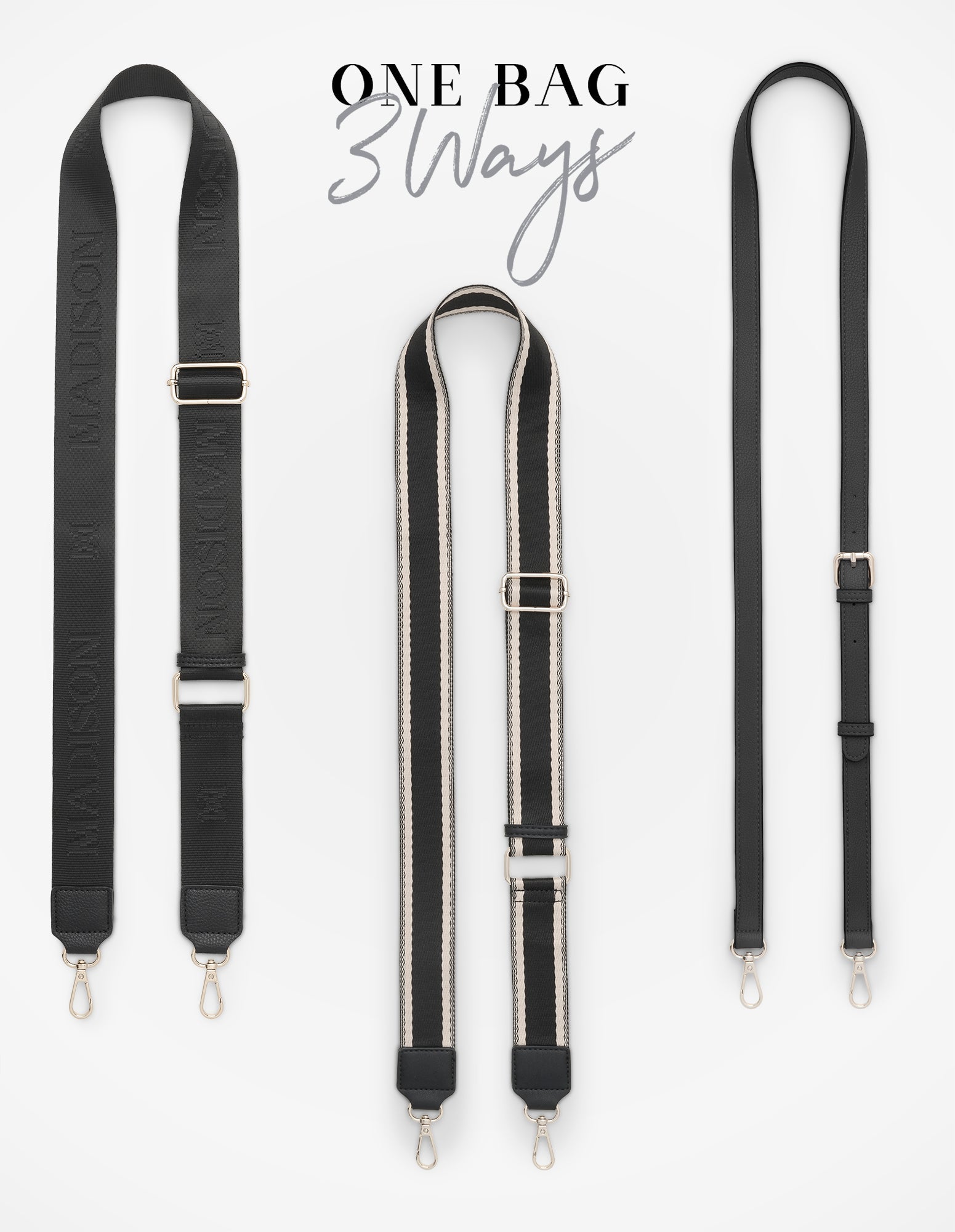 Monica Crossbody Bag & 3 Straps - One Bag 3 Ways-Handbags-PEROZ Accessories