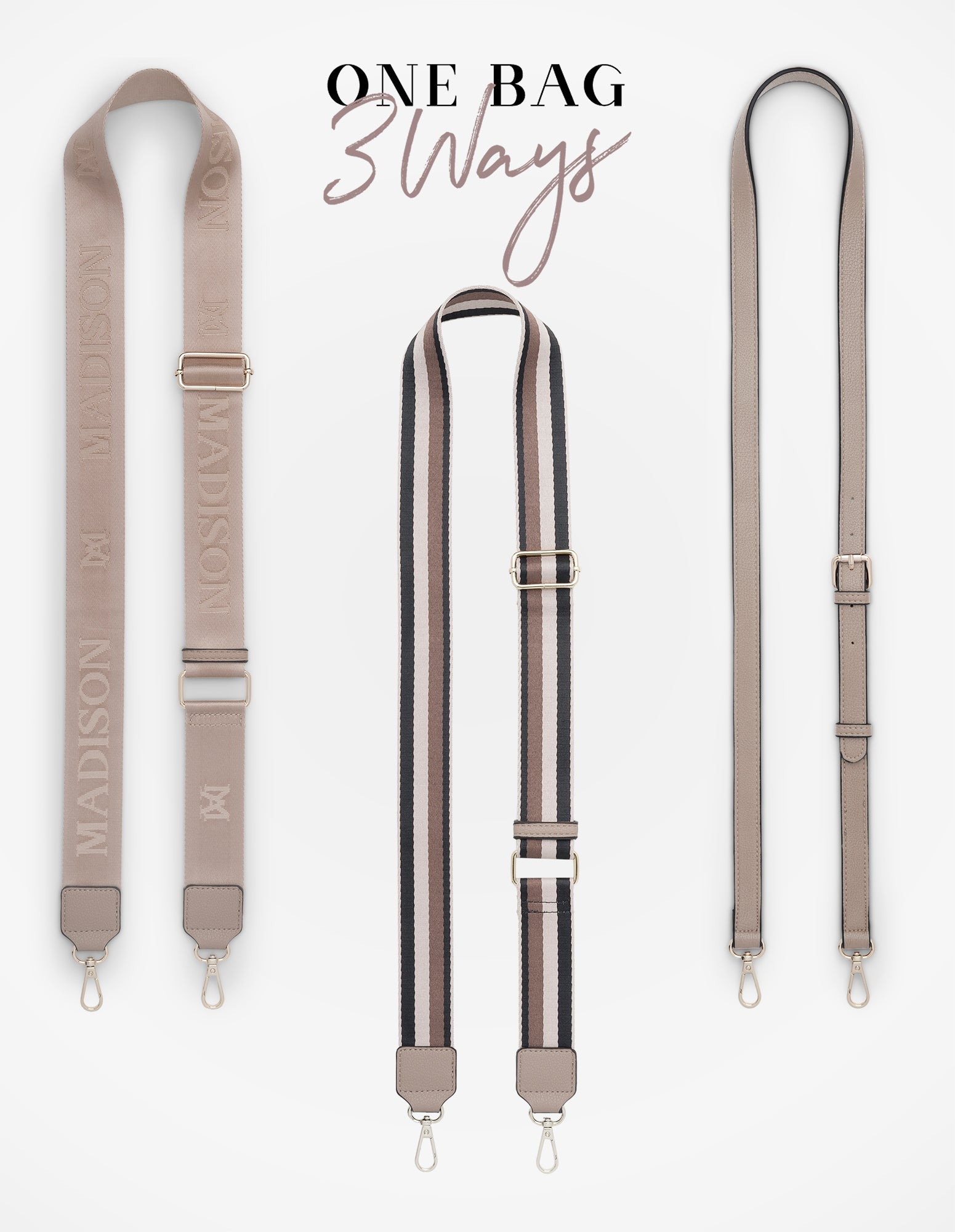 Monica Crossbody Bag & 3 Straps - One Bag 3 Ways-Handbags-PEROZ Accessories