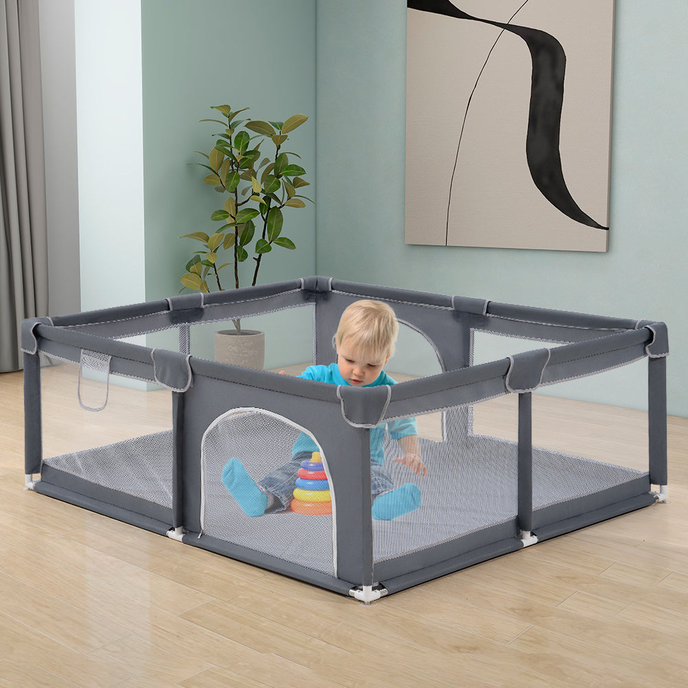 Playpals Kids Playpen Baby Safety Gate 2 Door 150x180cm-Kid Playpens-PEROZ Accessories