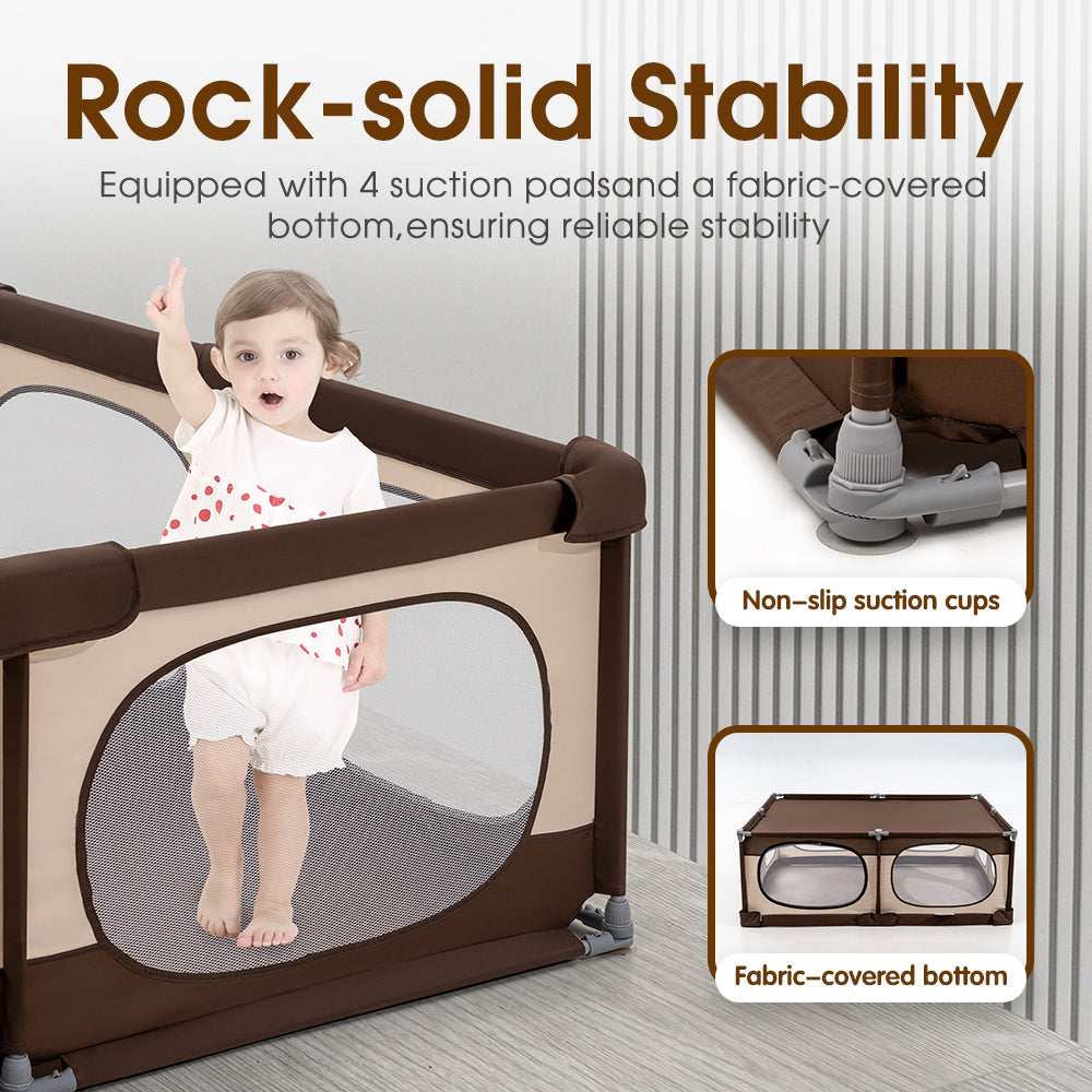 Playpals Baby Playpen Kids Safety Gate 150x180cm-Kid Playpens-PEROZ Accessories