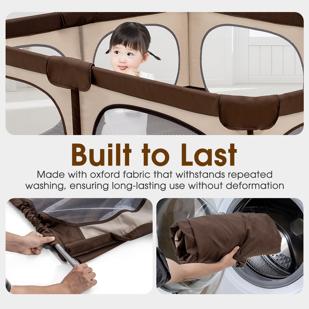 Playpals Baby Playpen Kids Safety Gate 150x180cm-Kid Playpens-PEROZ Accessories