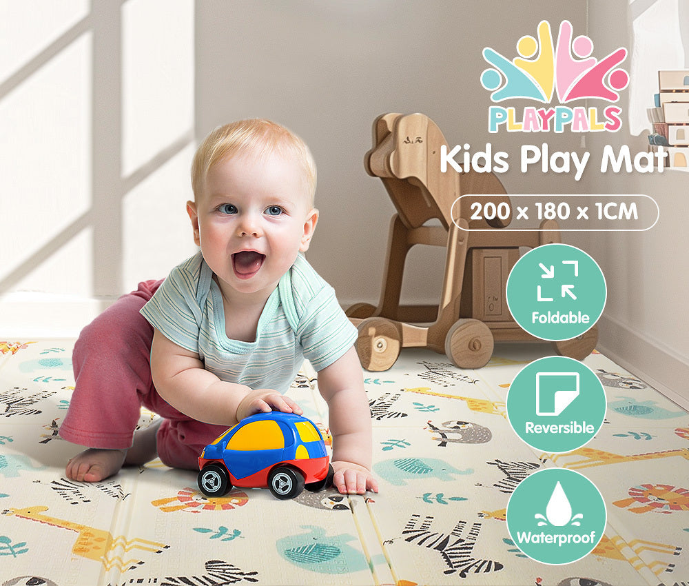 Playpals Kids Play Mat XPE Foam Double Folding Pad Non-slip Carpet-Kid Play Mat-PEROZ Accessories