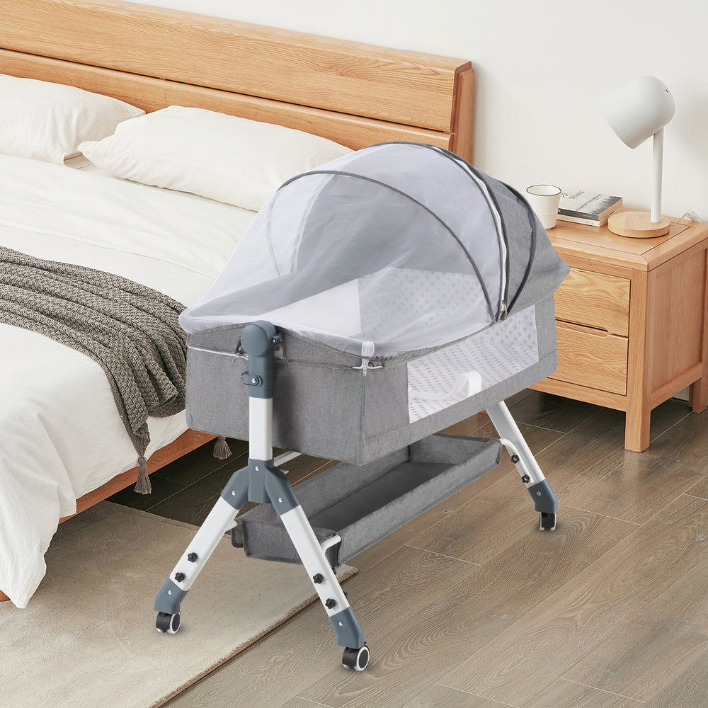 PlayPals Baby Cot Crib Bed Portable Bassinet Bedside Sleeper Adjustable-Baby Cot-PEROZ Accessories