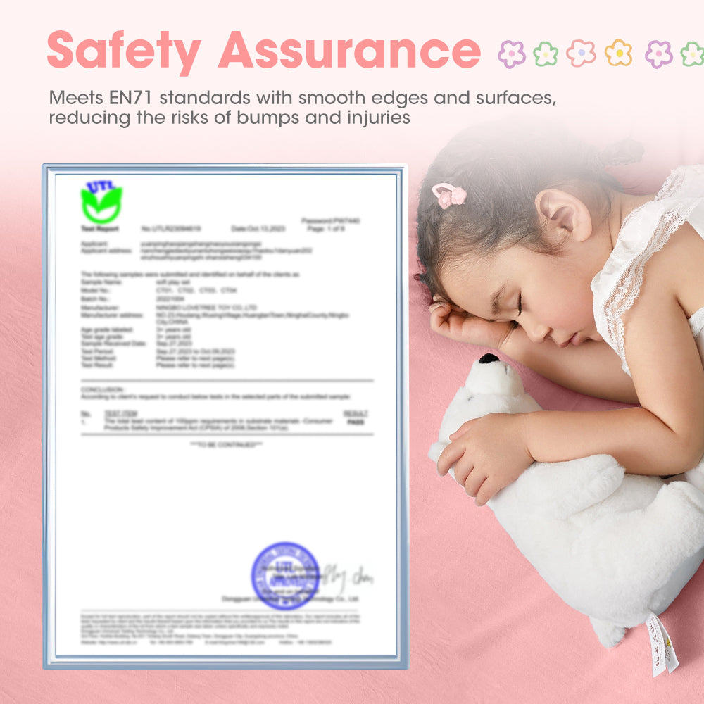 Playpals Kids Climb Crawl Foam Play Set 5PC Pink-Foam Play Sets-PEROZ Accessories