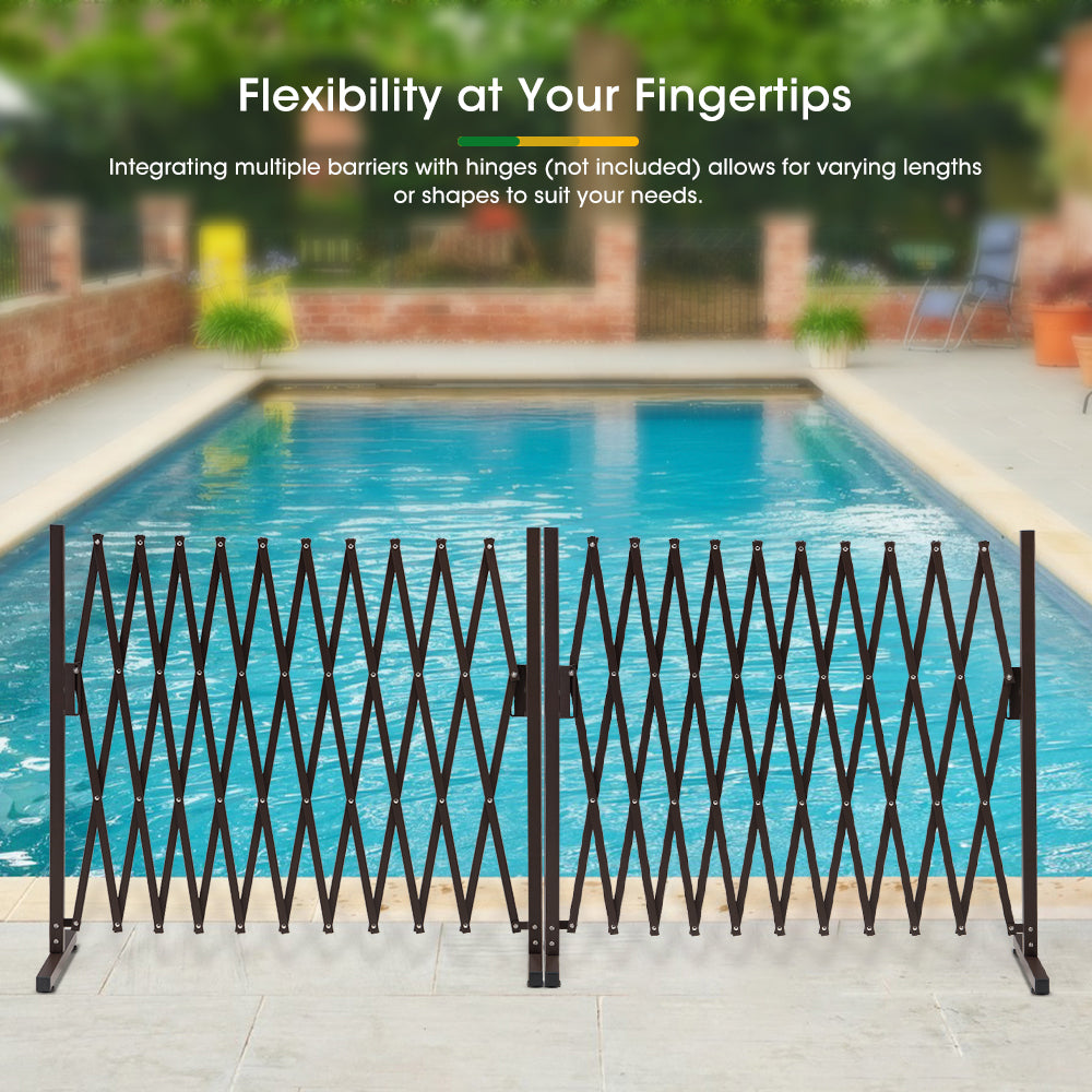 ZUNI Garden Fence Gate Expandable Barrier Indoor Outdoor Brown-Fence Gate-PEROZ Accessories