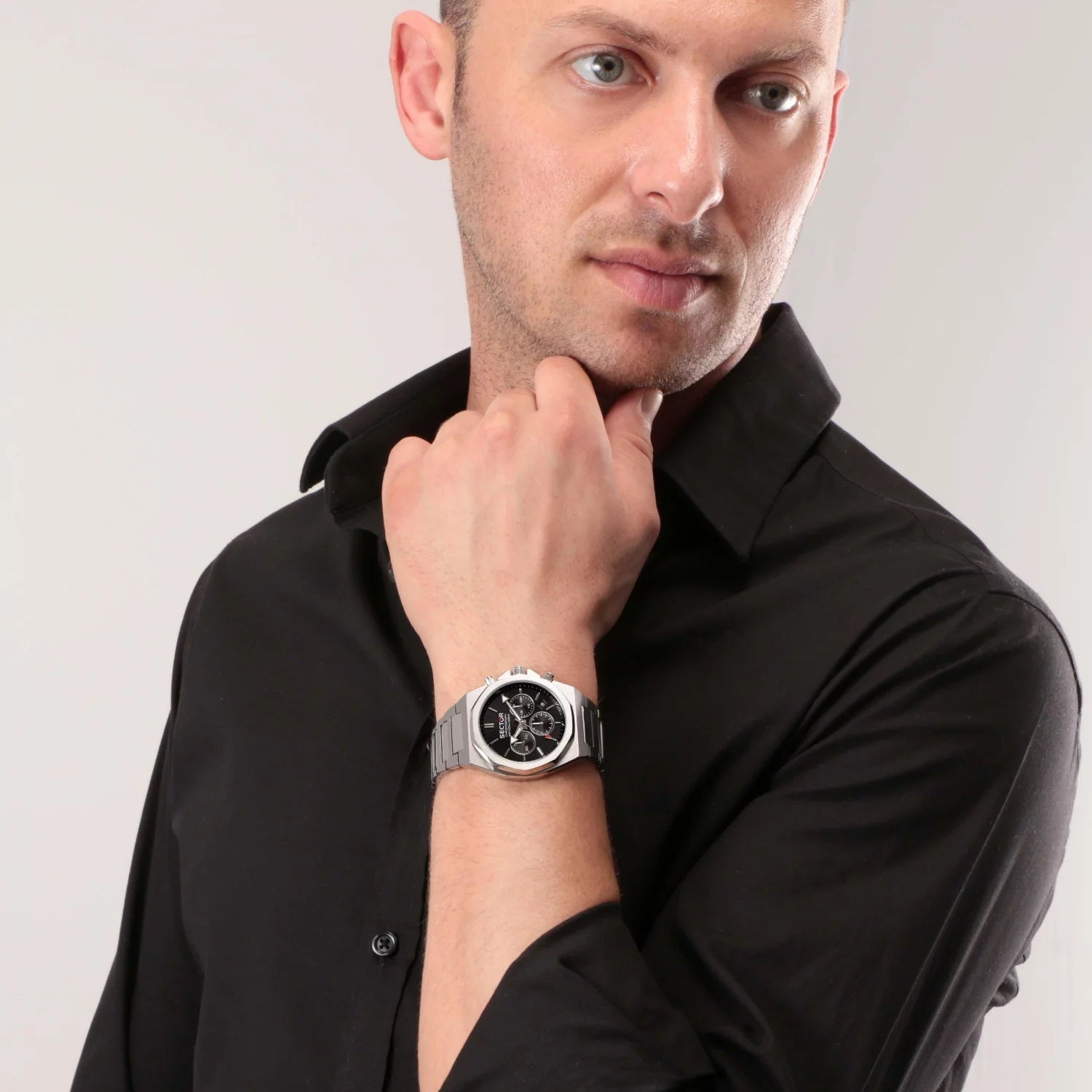 Sector 960 Black Dial Silver Watch-PEROZ Accessories