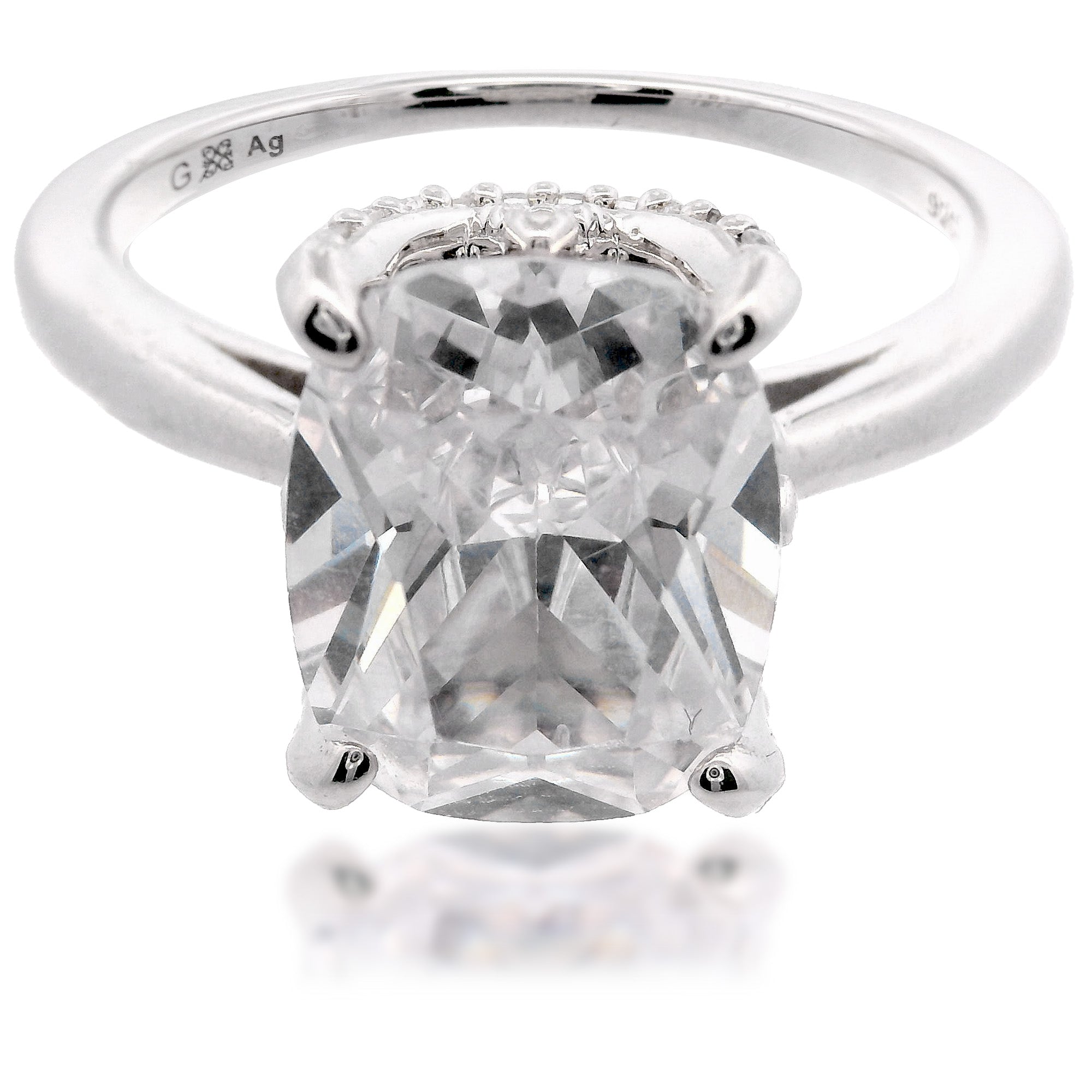 SYDNEY SOIRÉE ELAINE CUSHION CUT RING SILVER-PEROZ Accessories